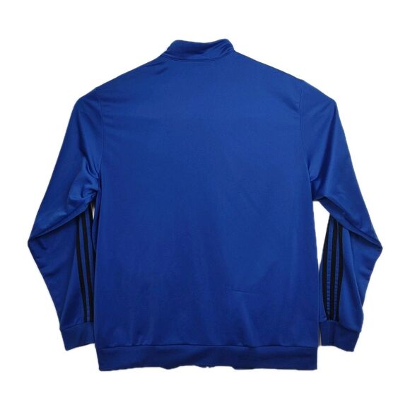 Adidas Full-Zip Sweatshirt Men's Size 2XL Cobalt Glue Long Sleeves Logo - Picture 3 of 12